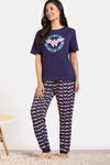 Zivame 2 Mile Fashion Knit Cotton Loungewear Set - Medieval Blue — thumbnail 3